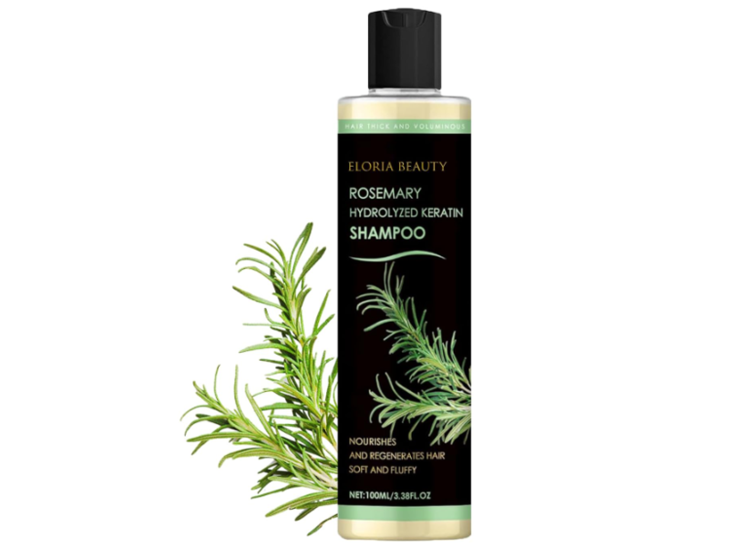 Eloria Beauty Hydrolyzed Keratin Shampoo, Rosemary, 3.38 fl oz/100 mL