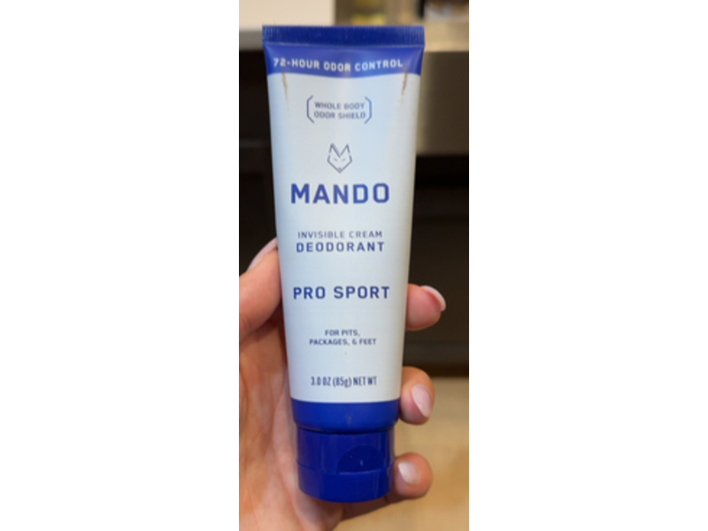 Mando Invisible Cream Deodorant, Pro Sport, 3.0 oz/85 g