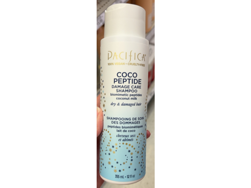 Pacifica Coco Peptide Damage Care Shampoo, Biomimetic Peptides Coconut Milk, 12 fl oz/355 mL