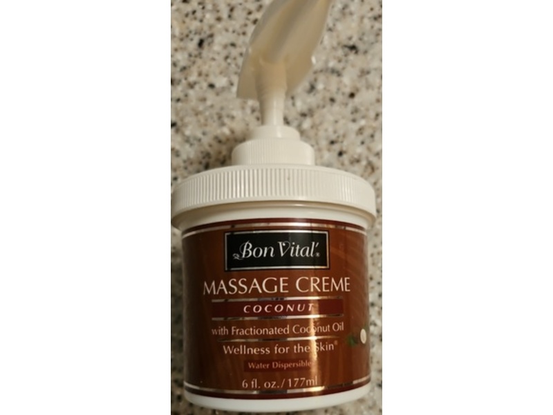 Bon Vital' Massage Creme, Coconut, 6 fl oz/177 mL
