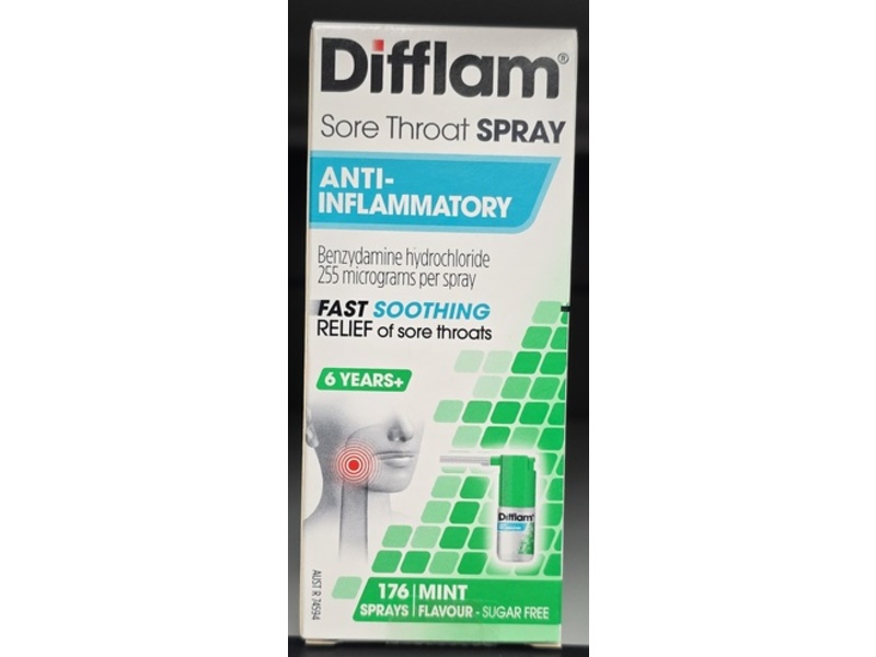 Difflam Sore Throat Spray, Mint, 30 mL
