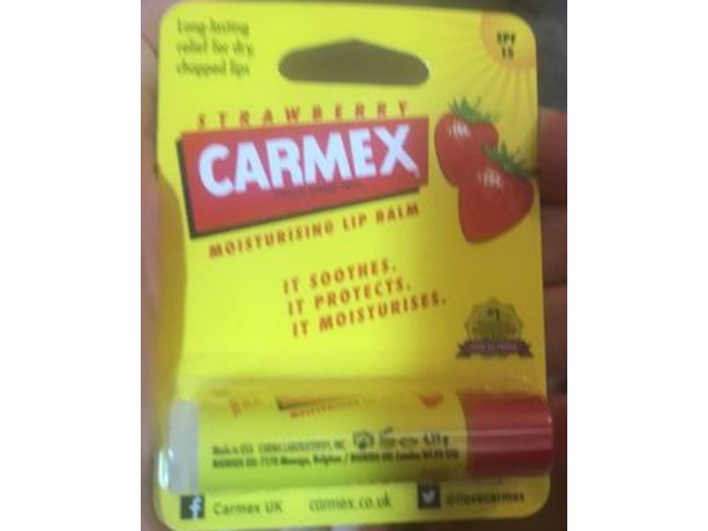 Carmex Moisturising Lip Balm, Strawberry, SPF 15, 0.15 oz/4.25 g