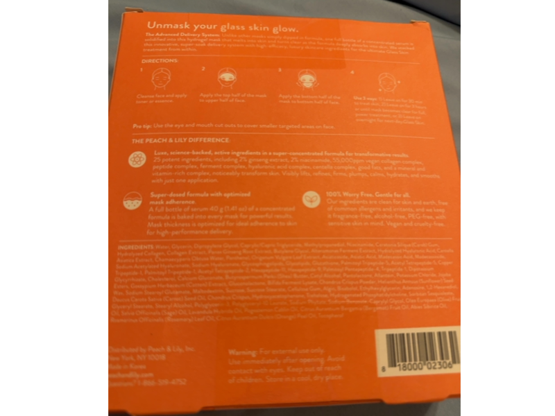 Peach & Lily Glass Skin Ginseng Collagen Mask, 1.41 oz/40 g, 7 Count