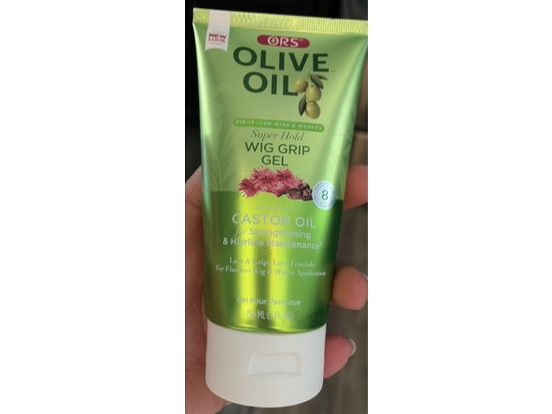 ORS Olive Oil Fix-It Wig Grip Gel, Castor Oil, Super Hold, 5 fl oz/150 mL