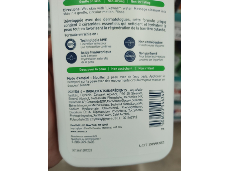 CeraVe Hydrating Cleanser, Dry to Normal Skin, 562 mL