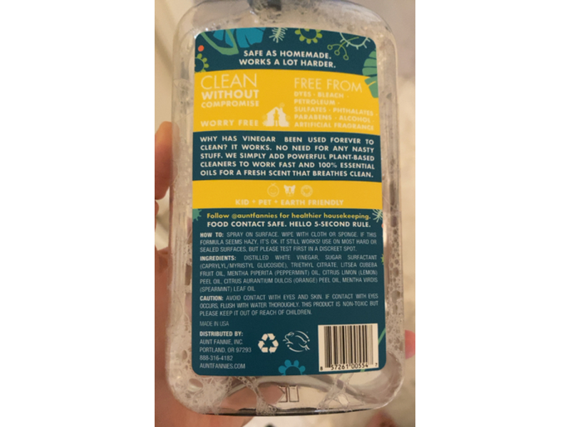 Aunt Fannie's All - Purpose Cleaning Vinegar, Bright Lemon, 16.9 fl oz/500 mL