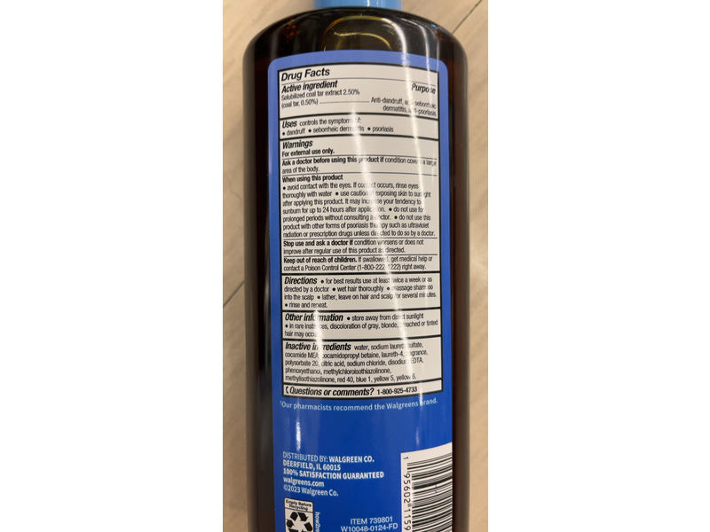 Walgreens Original T - Gel Shampoo, 16 fl oz/473 mL