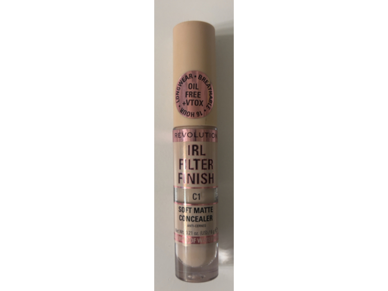 Revolution Irl Filter Finish Soft Matte Concealer, C1, 0.21 oz/6 g