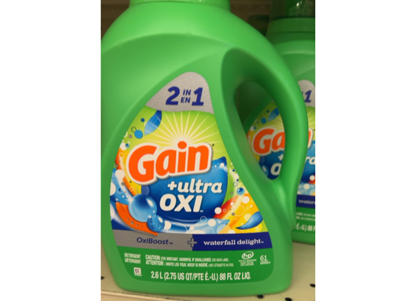 Gain Ultra Oxi Liquid Laundry Detergent, Waterfall Delight, 61 Loads, 88 fl oz/2.6 L