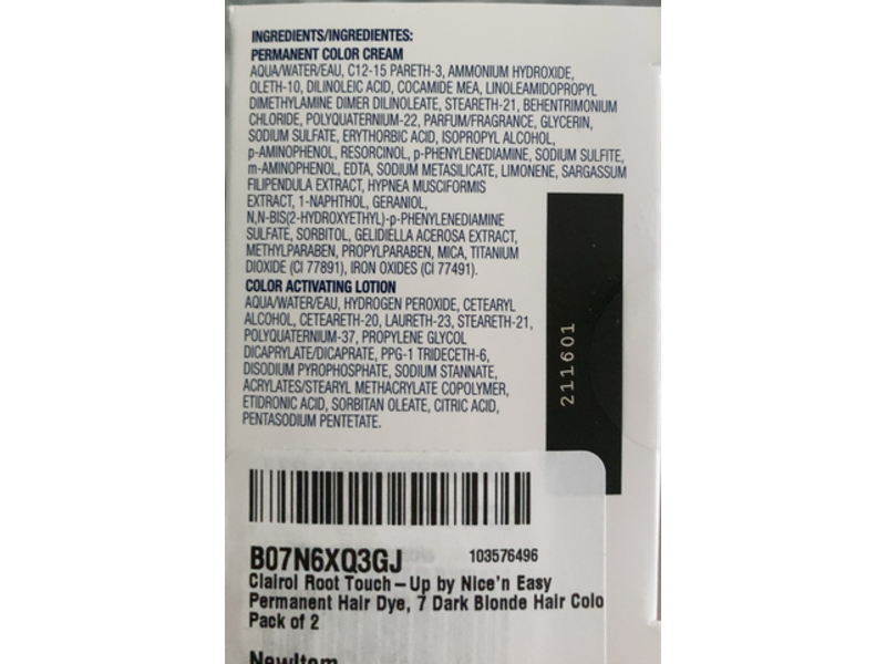 Clairol Root Touch-Up by Nice'n Easy Permanent Hair Dye, 7 Dark Blonde, 1 Application, Pack of 2