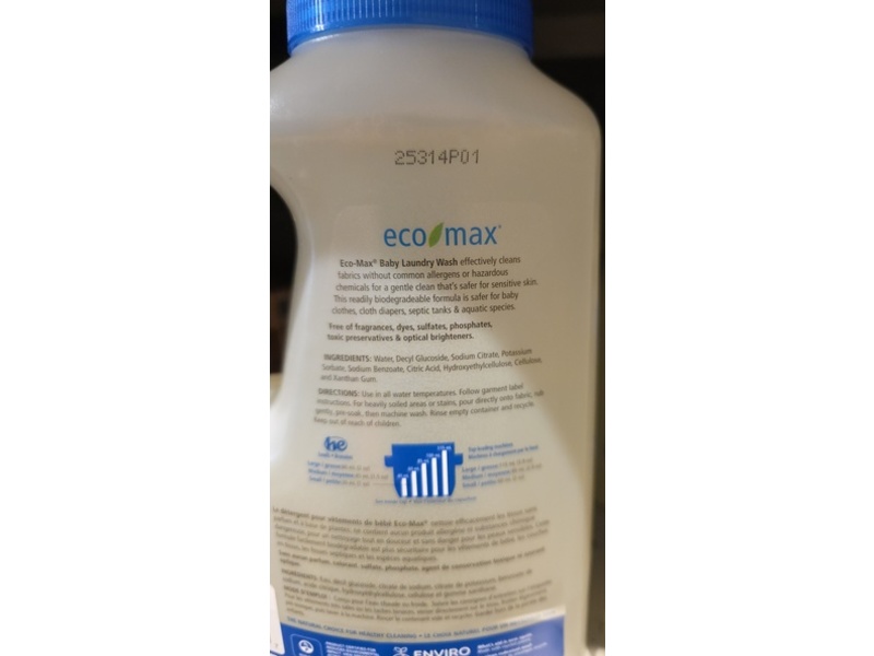 Eco Max Natural Baby Laundry Wash, 64 fl oz/1.89 L