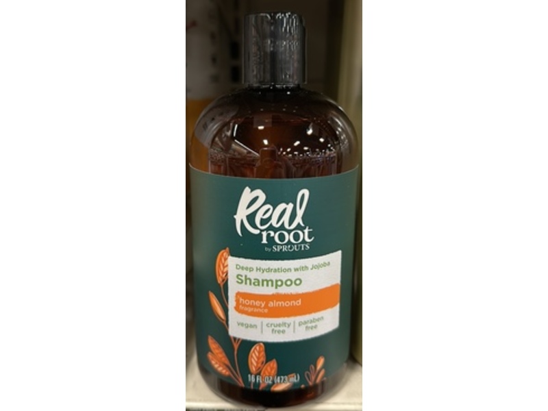 Real Root Sprouts Deep Hydration Jojoba Shampoo, Honey Almond, 18 fl oz/473 mL
