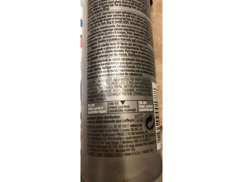 Redken Layer Lift Hair Spray Gel, Volume 07, 5.7 fl oz/170 mL