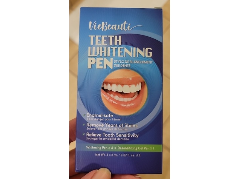 VieBeauti Teeth Whitening + Desensitizing Gel Pen, 0.07 fl oz/2 mL, 5 Count