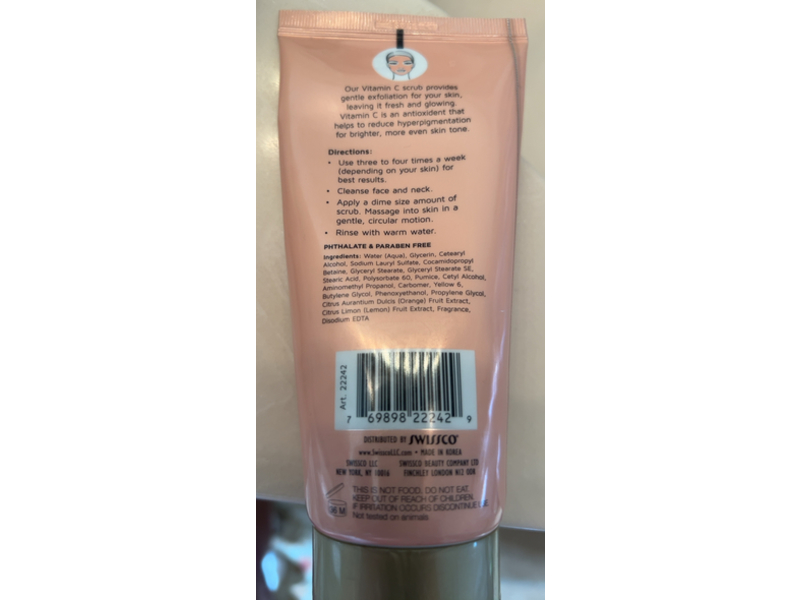 Precision Beauty Brightening Vitamin C Exfoliating Face Scrub, 5.75 fl oz/170 mL