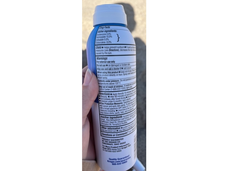 Kroger Total Sport Sunscreen Spray, SPF 50, 5.5 oz/156 g