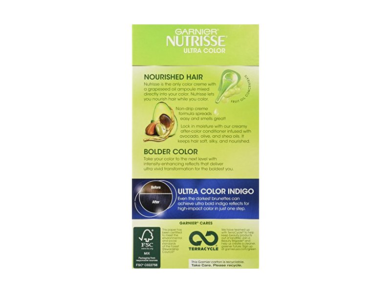 Garnier Nutrisse Ultra Color Nourishing Hair Color Creme In1 Dark Intense Indigo Ingredients And Reviews