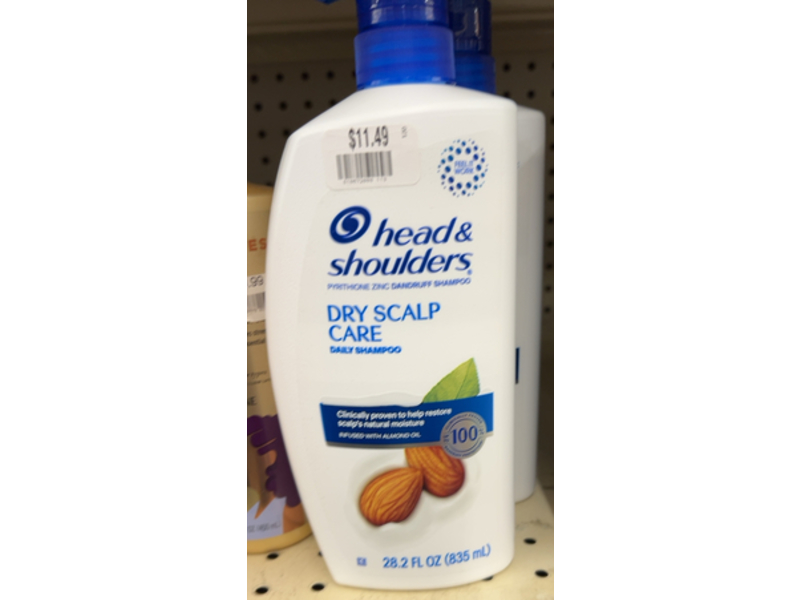 Head & Shoulders Dandruff Dry Scalp Care Daily Shampoo, Almond Oil, 28.2 fl oz/835 mL