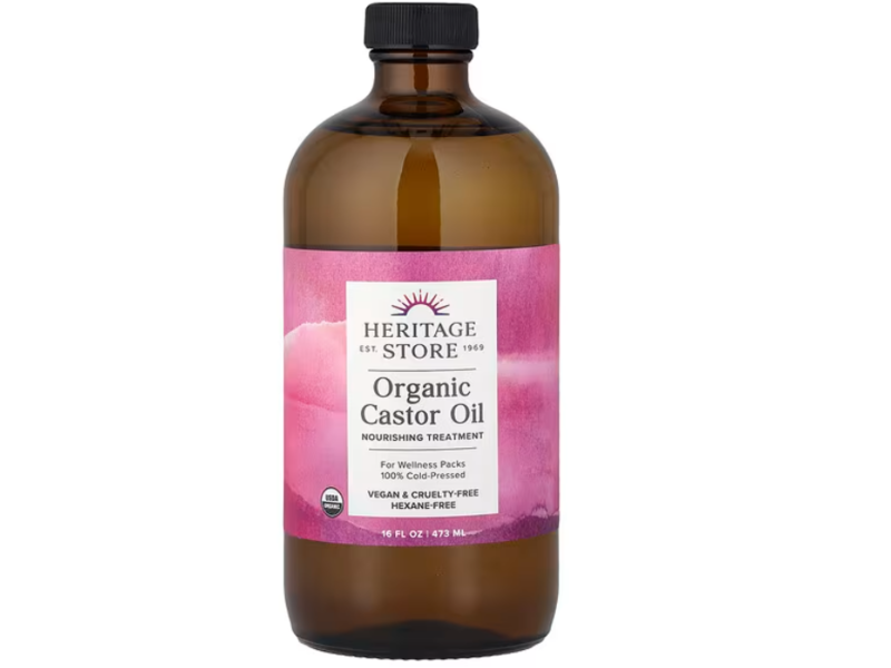 Heritage Store Organic Castor Oil, 16 fl oz/473 mL