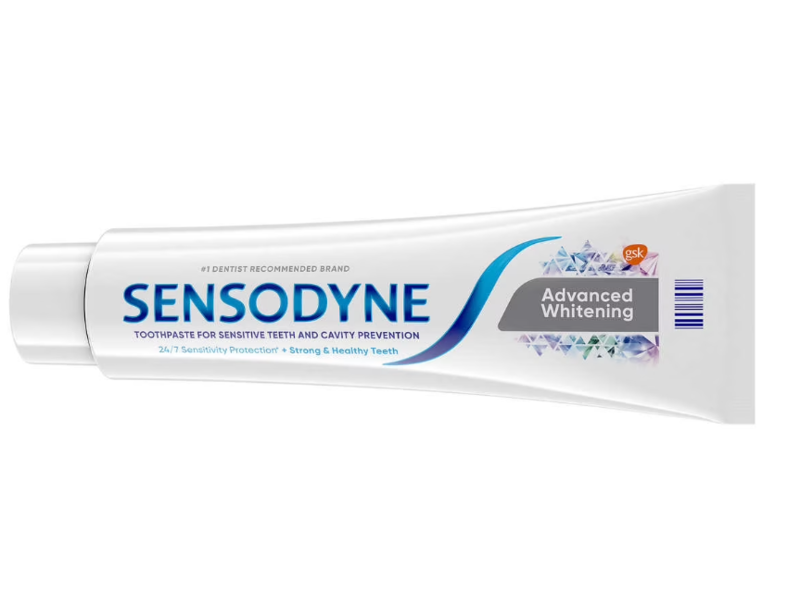 Sensodyne Sensitive Teeth And Cavity Prevention Toothpaste, Advanced Whitening, 6.5 oz