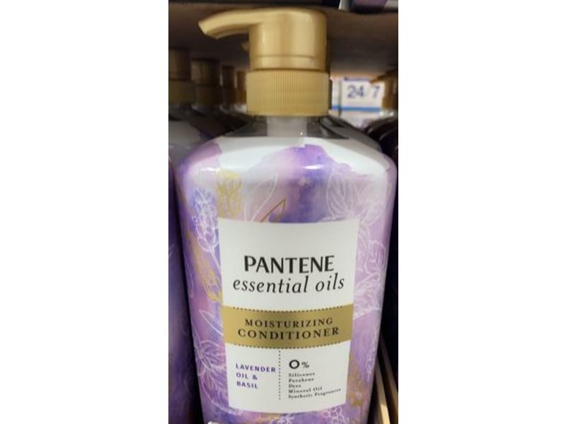 Pantene Essential Oils Moisturizing Conditioner, Lavender Oil & Basil, 38.2 fl oz/1.13 L