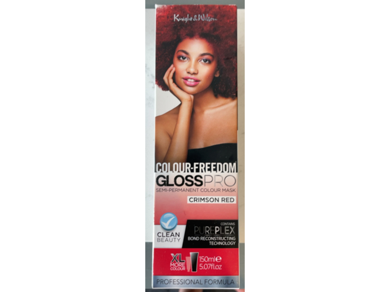 Knight & Wilson Gloss Pro Semi-Permanent Colour Mask, Crimson Red, 5.07 fl oz/150 mL