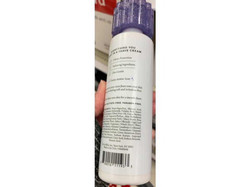 Billie Whipped Shave Cream, Creamy Jasmine, 6.5 fl oz