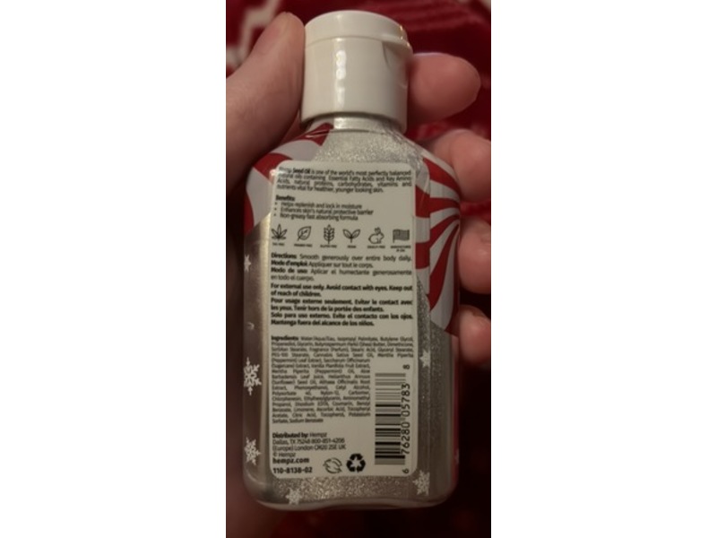 Hempz Herbal Body Moisturizer, Holiday, Peppermint Vanilla Swirl, 2.25 fl oz/66 mL