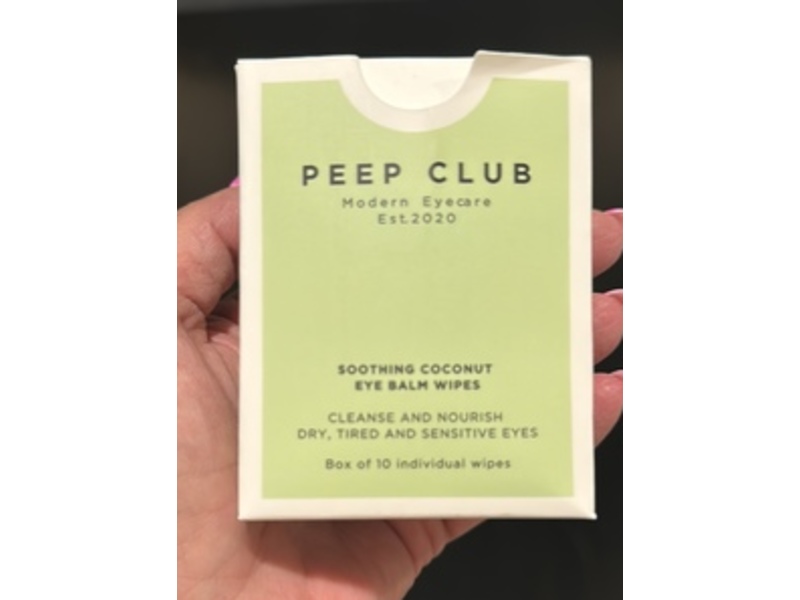 Peep Club Soothing Coconut Eye Balm Wipes, 10 Count