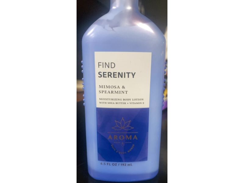 Bath & Body Works Find Serenity Moisturizing Body Lotion, Mimosa & Spearmint, 6.5 fl oz/192 mL
