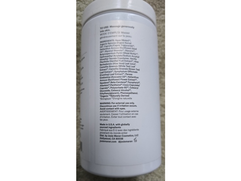 Josie Maran Whipped Argan Oil Body Butter, Vanilla Bean, 32 fl oz/950 mL