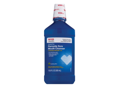 CVS Health Peroxide Sore Mouth Cleanser, Soothing Mint, 16.9 fl oz/500 mL
