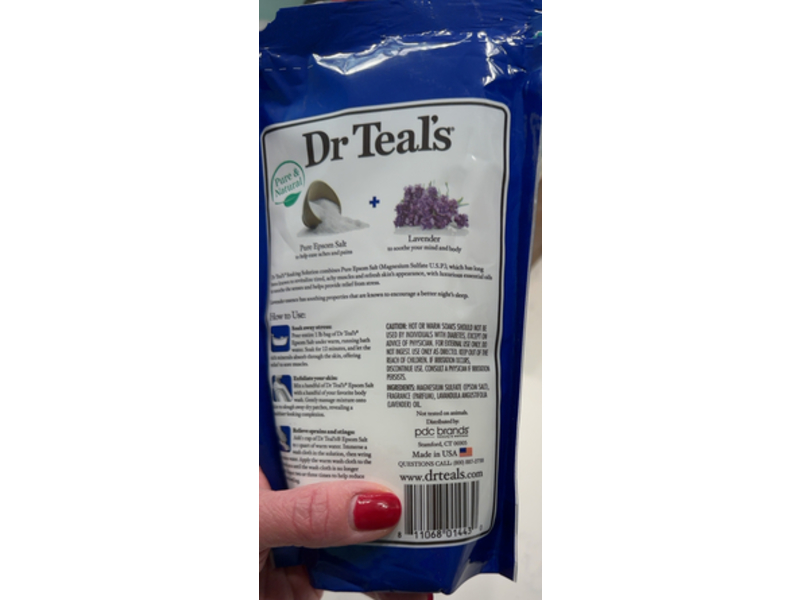 Dr Teal's Pure Epsom Salt Soaking Solution, Lavender, 0.45 kg