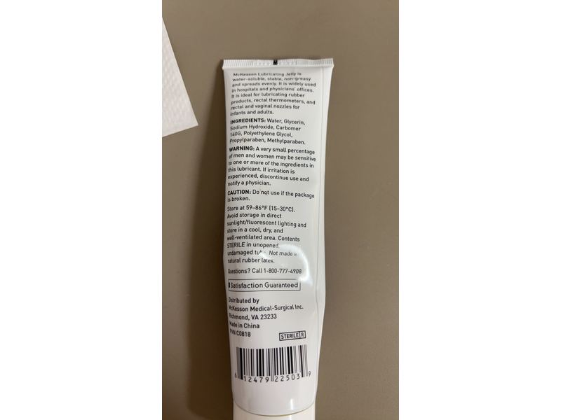 McKesson Lubricating Jelly 4 oz. Tube Sterile