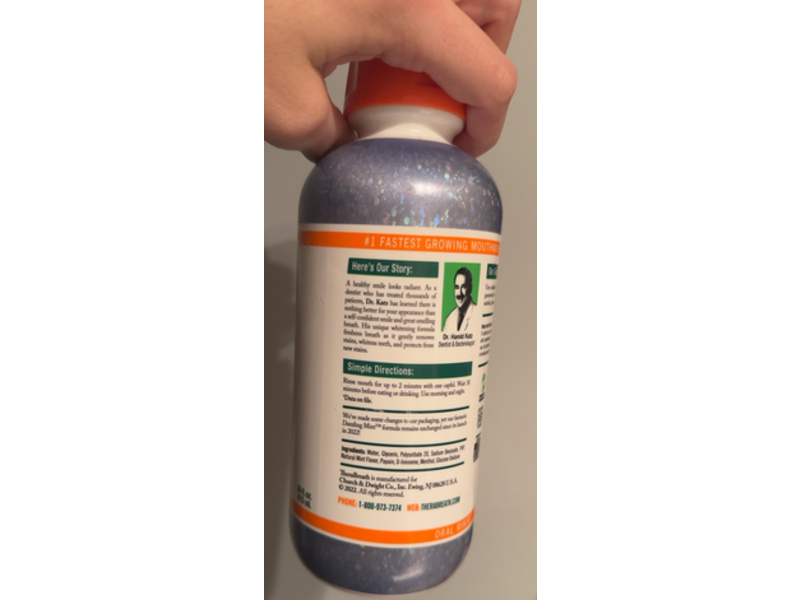 Therabreath Dentist Formulated Whitening Fresh Breath Oral Rinse, Dazzling Mint, 16 fl oz/473 mL