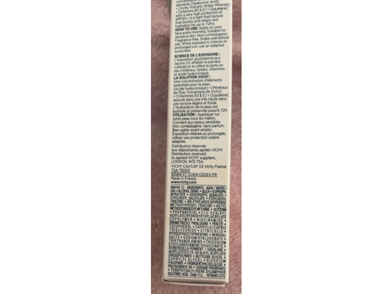 Vichy Mineral 89 Mineral Moisture Boosting Daily Fluid, SPF50+, 50 mL