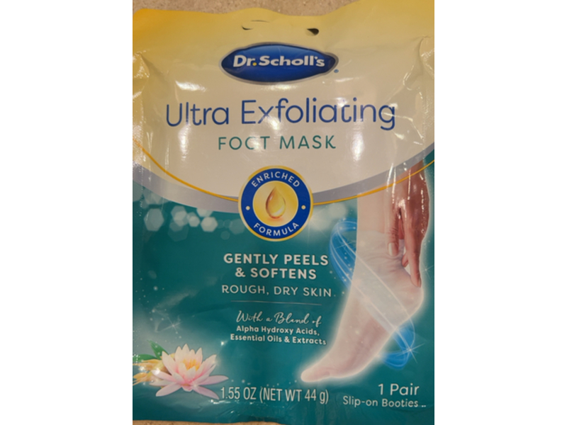 Dr. Scholl's Ultra Exfoliating Foot Mask, Gently Peels & Softens, 1.55 oz/44 g, 1 pair