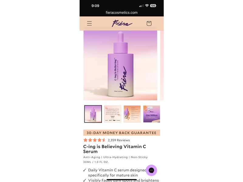 Fiera C-ing Believing Vitamin C Serum, 1.0 fl oz/30 mL