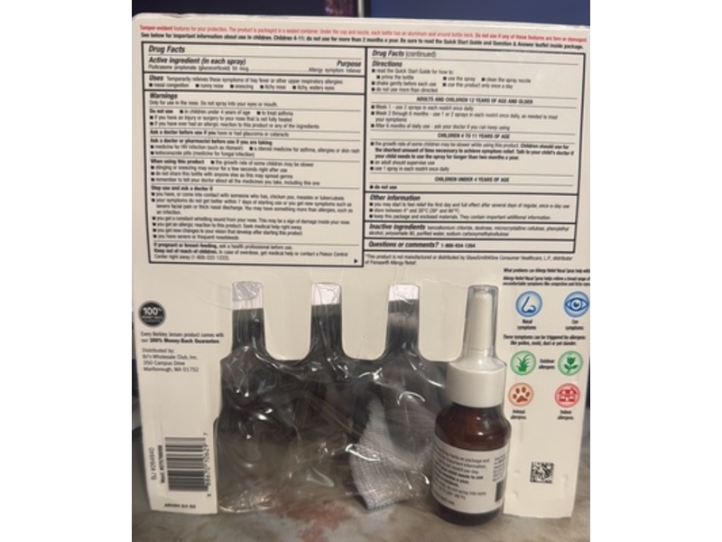 Berkley Jensen Allergy Relief Nasal Spray, 0.62 fl oz/18.2 mL, Pack Of 4