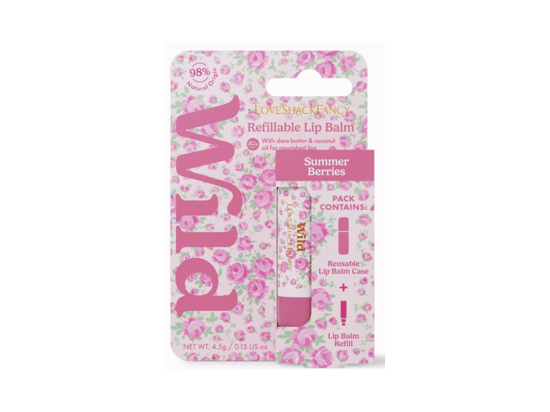 Wild Refillable Lip Balm, Summer Berries, 0.15 oz/4.5 g