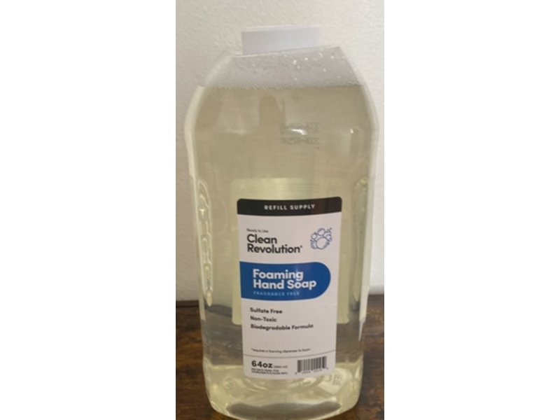 Clean Revolution Foaming Hand Soap Refill, Fragrance Free, 64 oz/1892 mL