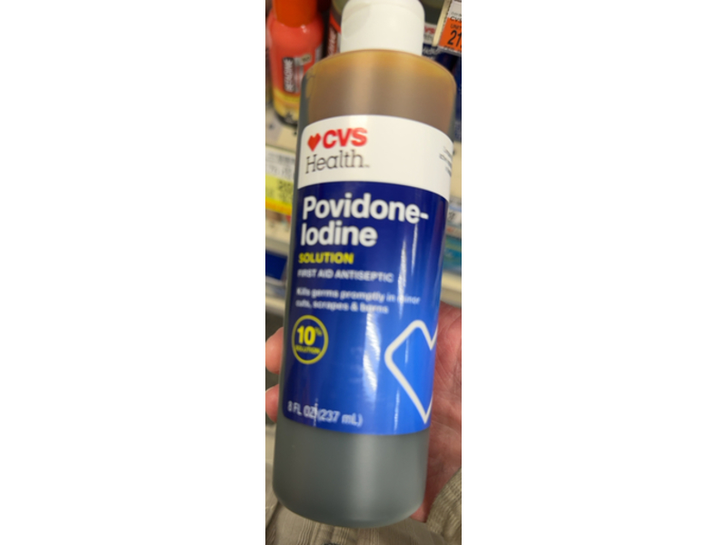 CVS Health Povidone Lodine First Aid Antiseptic Solution, 8 fl oz/237 mL
