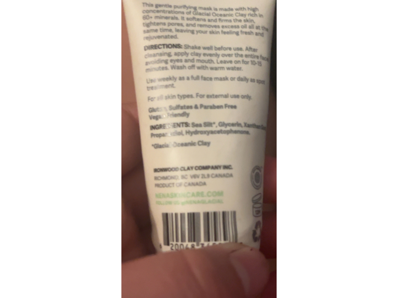 Nena Glacial Oceanic Detox Tighten Clay Mask, 1 oz/30 g