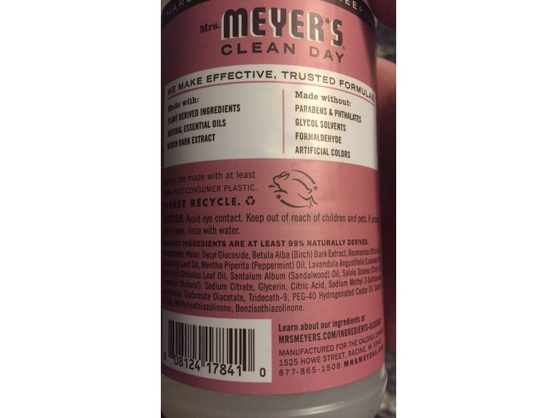 Mrs. Meyer'S Clean Day Multi-Surface Everyday Cleaner, Rosemary Scent, 16 fl oz/473 mL