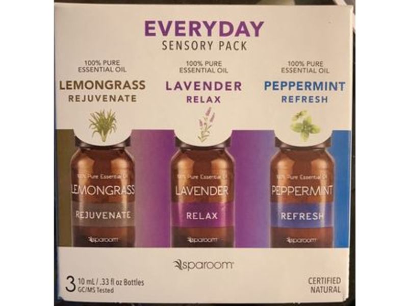 Sparoom Everyday Sensory Set, Lemon Grass, Lavender, Peppermint, 0.33 fl oz/10 mL