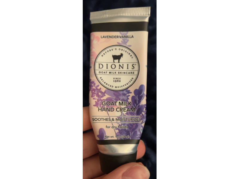 Dionis Goat Milk Soothes & Moisturizes Hand Cream, Lavender Vanilla, 1 oz/28 g