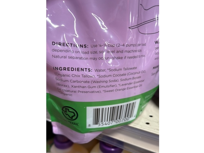 Organic Chix Laundry Soap, Lavender Essential Oil, 48 Loads, 96 fl oz/2.84 L