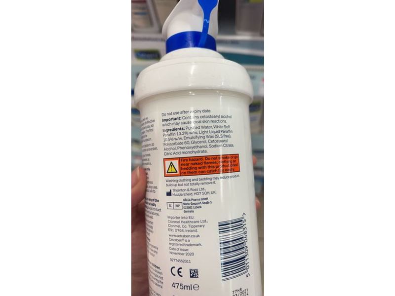 Cetraben Cream, Sensitive, Fragrance Free, 475 ml