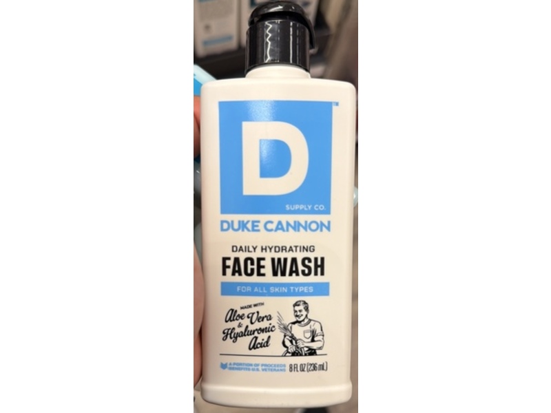 Duke Cannon Supply Co. Daily Hydrating Face Wash, Aloe Vera & Hyaluronic Acid, 8 fl oz/236 mL
