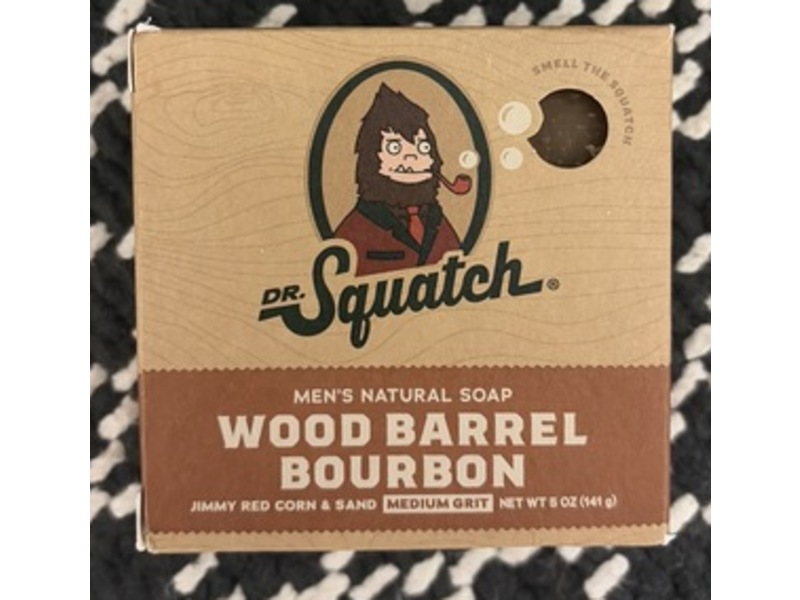Dr. Squatch Men's Natural Soap, Wood Barrel Bourbon, Jimmy Red Corn & Sand, 5 oz/141 g